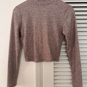Bozzolo Mauve Ribbed Crop Top